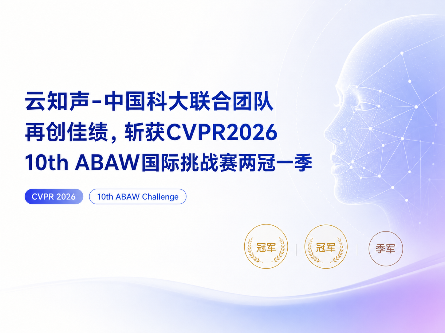 云知声-中国科大联合团队再创佳绩，斩获CVPR2026 10th ABAW国际挑战赛两冠一季